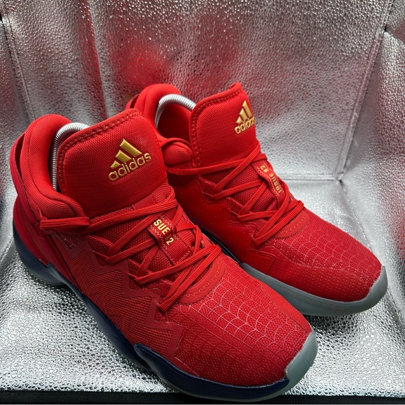 Adidas D.O.N. Issue 2 Marvel Spider-Man FX6519 Basketball Red Shoes Mens Size 10 - Picture 1 of 12